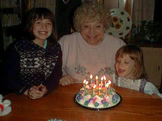 birthday cake with Meagan & Becca on 6 March 1999.
