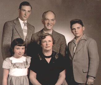 The Donaldson Family Portrait 1950...Back row: Brother Doug My Dad Douglas Brother Mal Front row: Me Mom Margaret