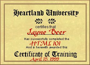HTML Diploma No.1 from Heartland University