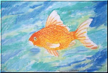[Painting of a goldfish]