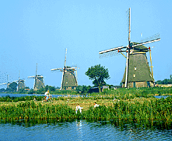 the Mills at Kinderdijk