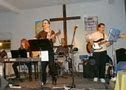 Band playing onstage