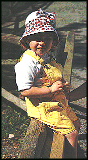 Rachael on a fence