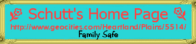 Schutt's Home Page banner, gold frame