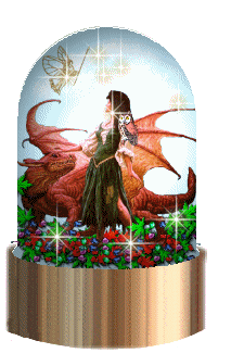 animated mystical figure globe with butterfly