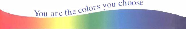 YOU ARE THE COLORS YOU CHOOSE