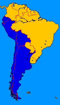 Map of South America - from Online Map Creation