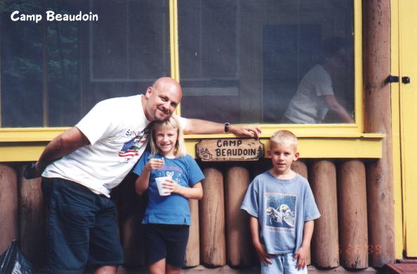 Dad, Chloe' & Hunter at Camp Beaudoin.
