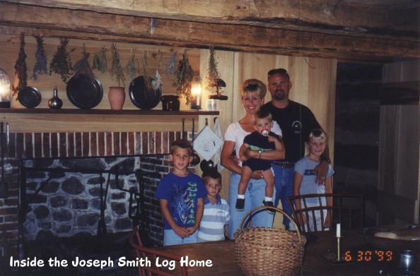 Inside the log home.