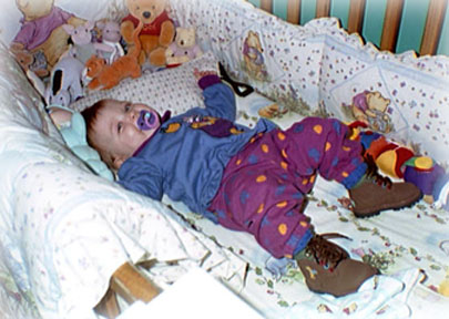 Stephanie in crib 11/26/1996