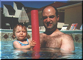 Stephanie & Daddy in pool