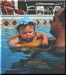 Stephanie & Daddy in pool