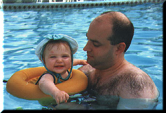 Stephanie & Daddy in pool