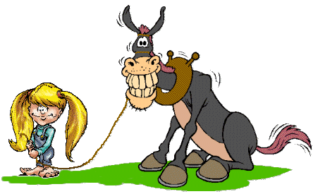 farm gal leading donkey