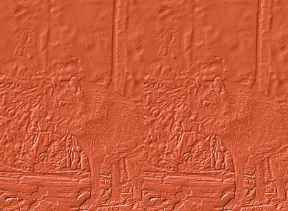 An orange wolf background