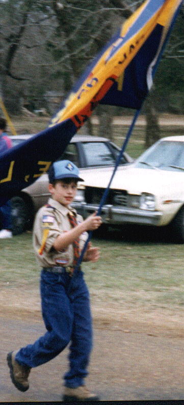 Joshua loved being in the Boy Scouts this was
his last Christmas parade to march in