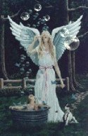 angel blowing bubbles