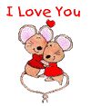 two mice hugging I love you
