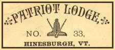 Patriot Lodge #33, Hinesburgh, Vermont