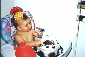 messin in cake