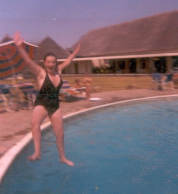 Mandy enjoying the pool