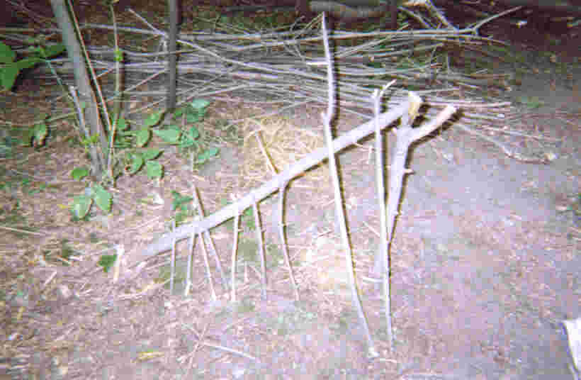 A rather elaborate construction to get the fire going