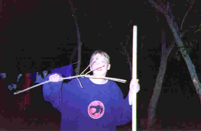 Gus and a stick destined for the campfire