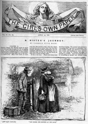 Opening of part two of A SISTER'S JOURNEY from the Girl's Own Paper, April 23, 1881