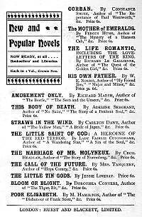 Taken from the back of a copy of Edna Lyall's IN SPITE OF ALL, published in 1901