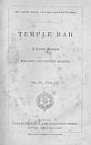 Title page of Temple Bar Volume 20 1867