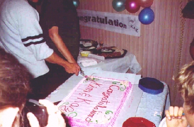 cutting the cake
