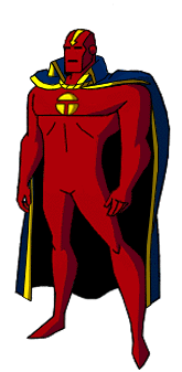 Red Tornado. El grfico ha sido creado por DCU Animated.