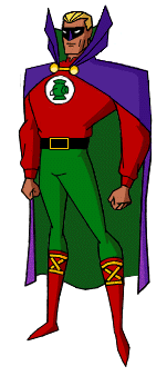 Sentinel (Alan Scott). El grfico ha sido creado por DCU Animated.