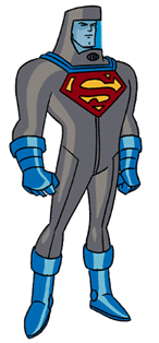 Superman con su traje de Plomo para protejerse de la Kryptonita.