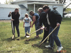 Groundbreaking photo of the 2nd HFHSWND house in Dickinson, ND 5/18/2003