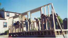 Exterior stud wall construction photo in Dickinson, ND 9/20/2002