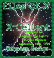 Files of X --X-cellent award for webpage design