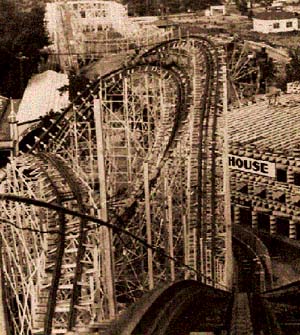 A view of the twisted track of the Crystal Beach Cyclone from the top of the hill.