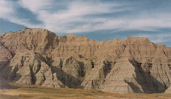 Painted hills in the Badlands of South Dakota