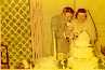 Joie and Harry Cutting Their Wedding Cake, June 9, 1952.