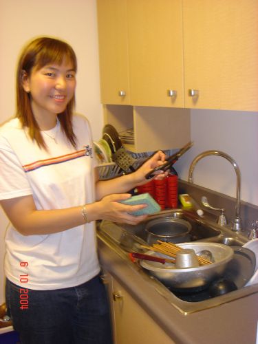 i was washing dishes!
