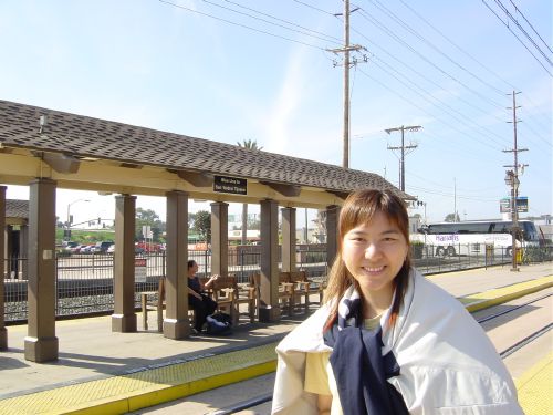 at trolley station