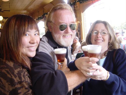 we are having Irish Coffee! coffee with whisky! it tastes very good!