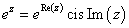 e^z = e^Re(z) cis Im(z)