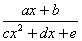 (ax+b)/(cx^2+dx+m)