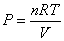 P = n R T / V