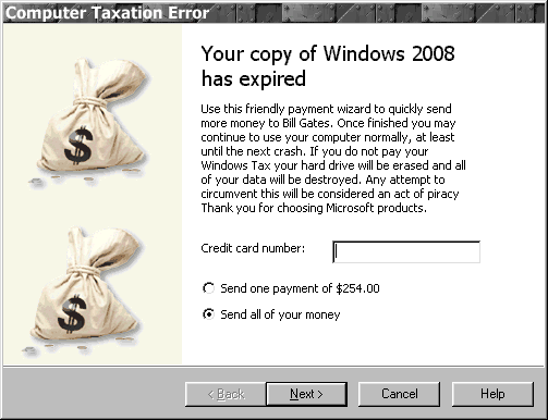 [ Computer Taxation Error : Your Copy of Windows 2008 has expired ]