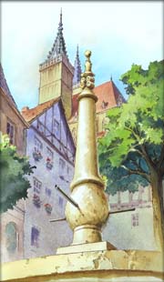 街道的廣場噴泉