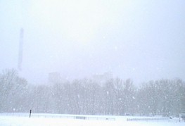Mead Paper Company, same view during snowstorm