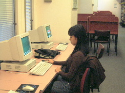 Studying at Swanston library - 6/2002